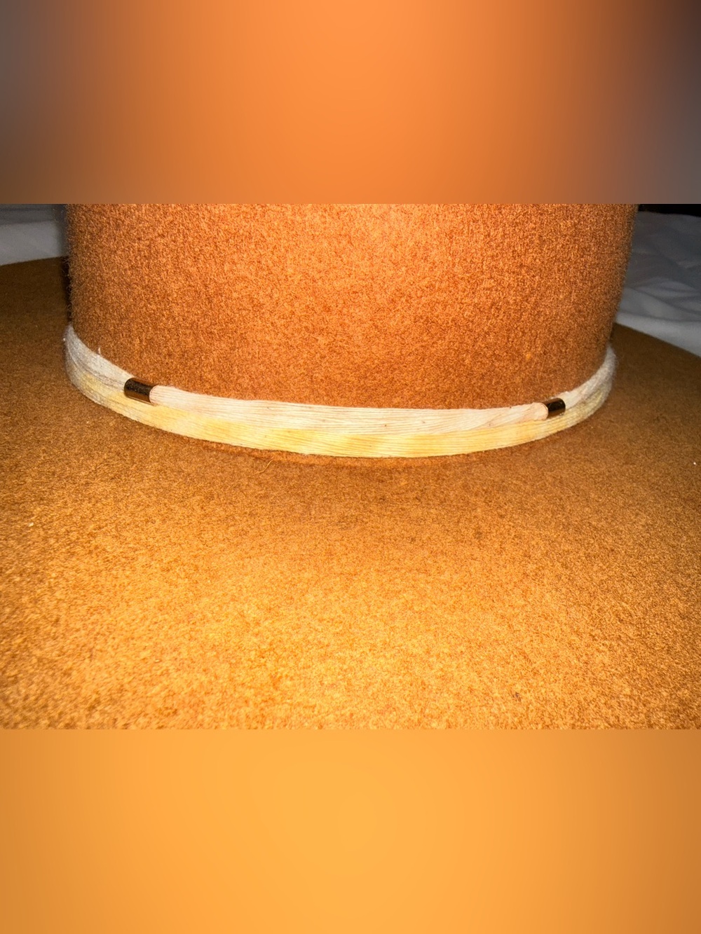 Goorin Bros Rust-Brown Felt Rancher Hat with Cream Band - Picture 6 of 8